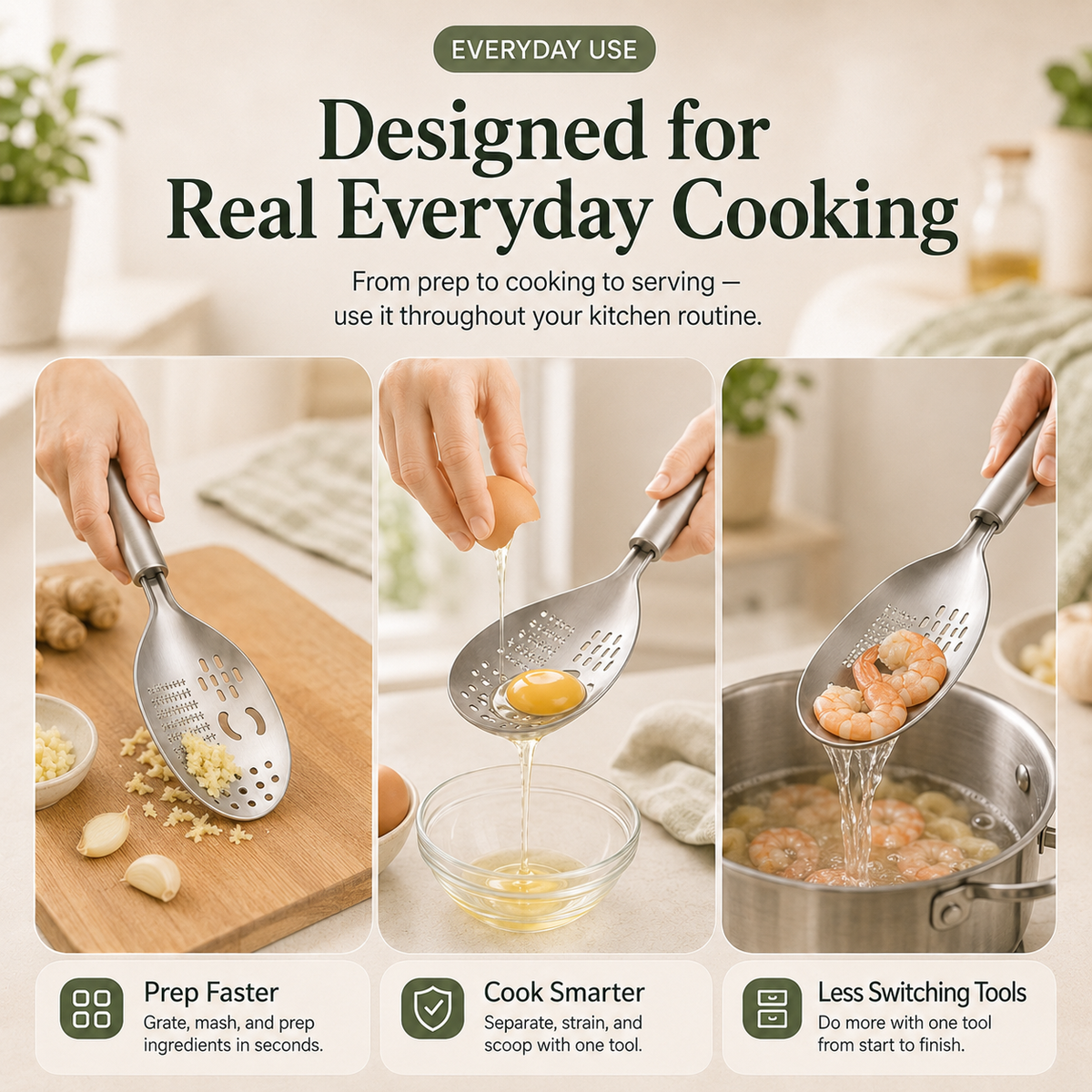 🥄 6-in-1 Kitchen Spoon – Prep With Less Clutter