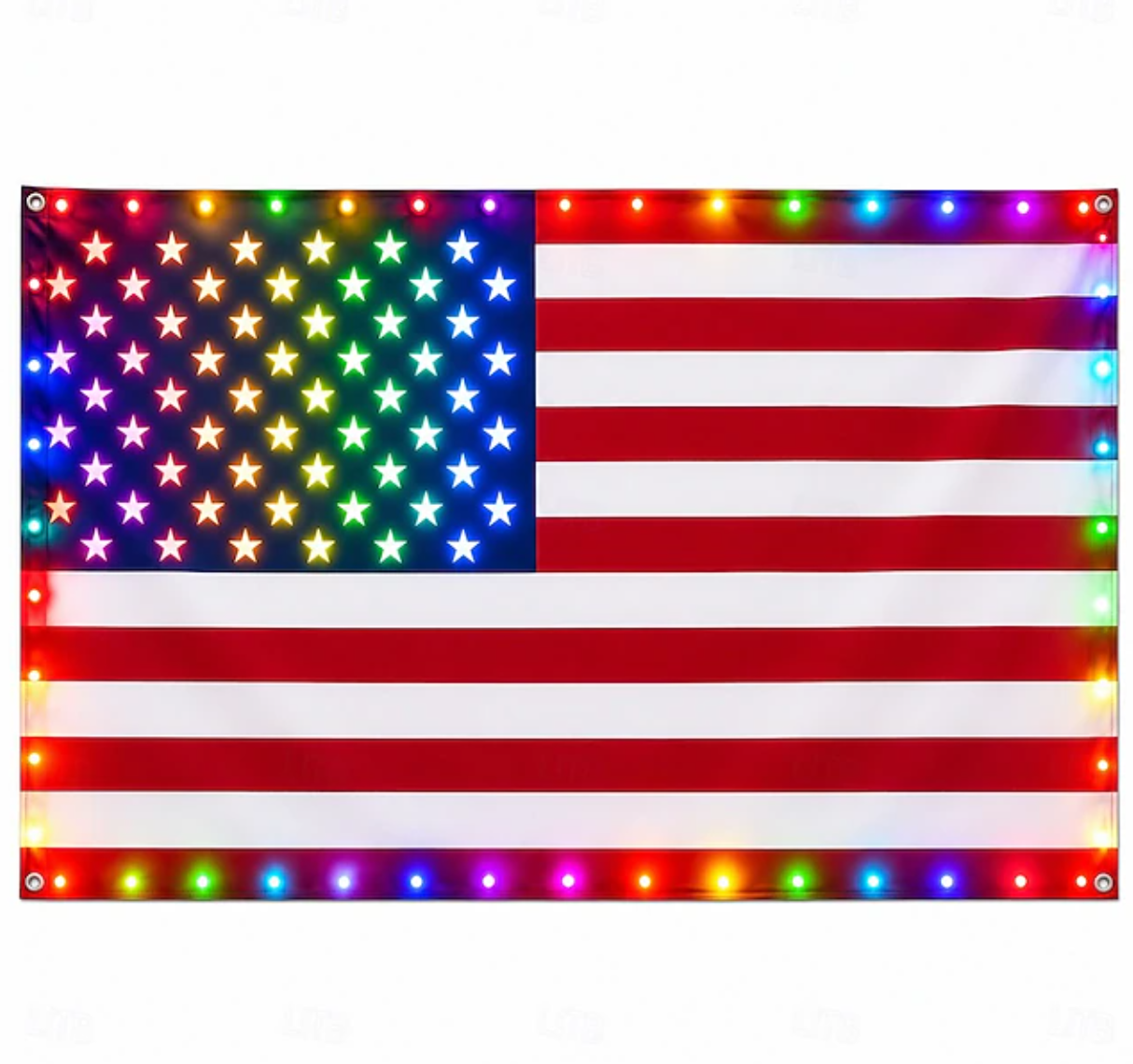 🔥75% Off Sale American Flag Lights Outdoor, USA Flag With 98 Bright Leds