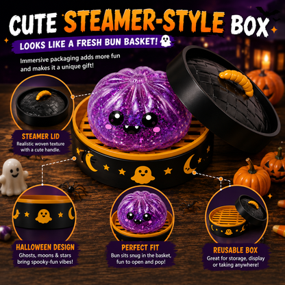 🎃LAST DAY 50% OFF ✨Orodira® Halloween Steamed Bun Squishy Mystery Box Toy