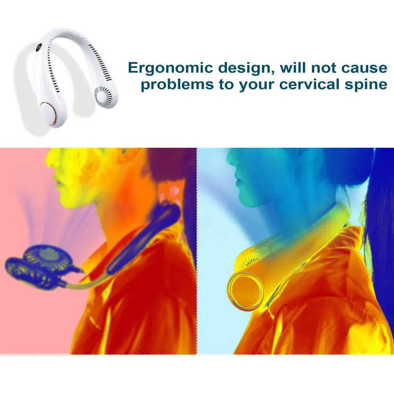 ❄️LAST DAY 50% OFF ✨Orodira®Portable Neck Fan, Bladeless Wearable Personal Fan, Hands-Free Cooling for Outdoor & Office