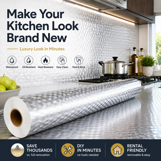 Orodira® Peel & Stick Kitchen Makeover Film – Waterproof DIY Countertop & Cabinet Cover
