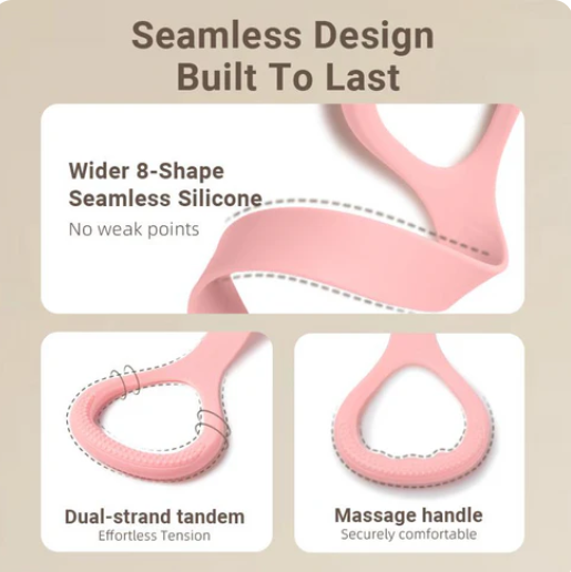 💞LAST DAY 50% OFF ✨Polishpops® Figure 8 Resistance Bands – Silicone Exercise Bands for Women