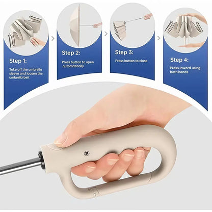 ☔ Automatic Open-Close Umbrella with Clip Handle