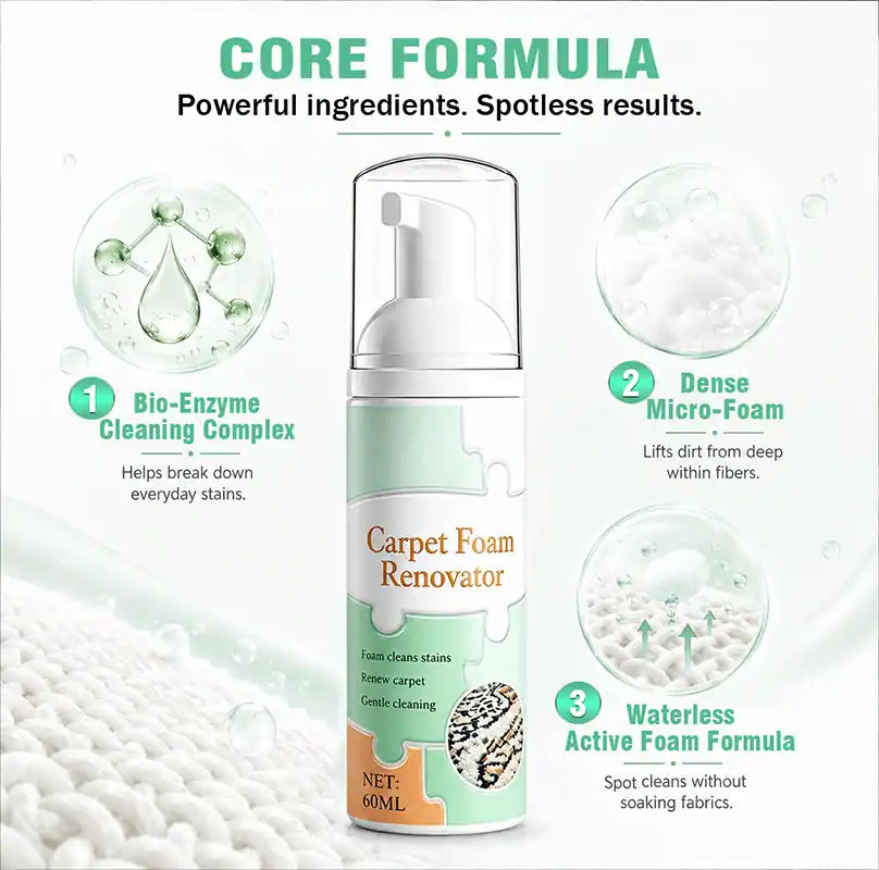 ⏳ FINAL 24 HOURS · 50% OFF🫧 Waterless Carpet Foam Stain Remover with Towel