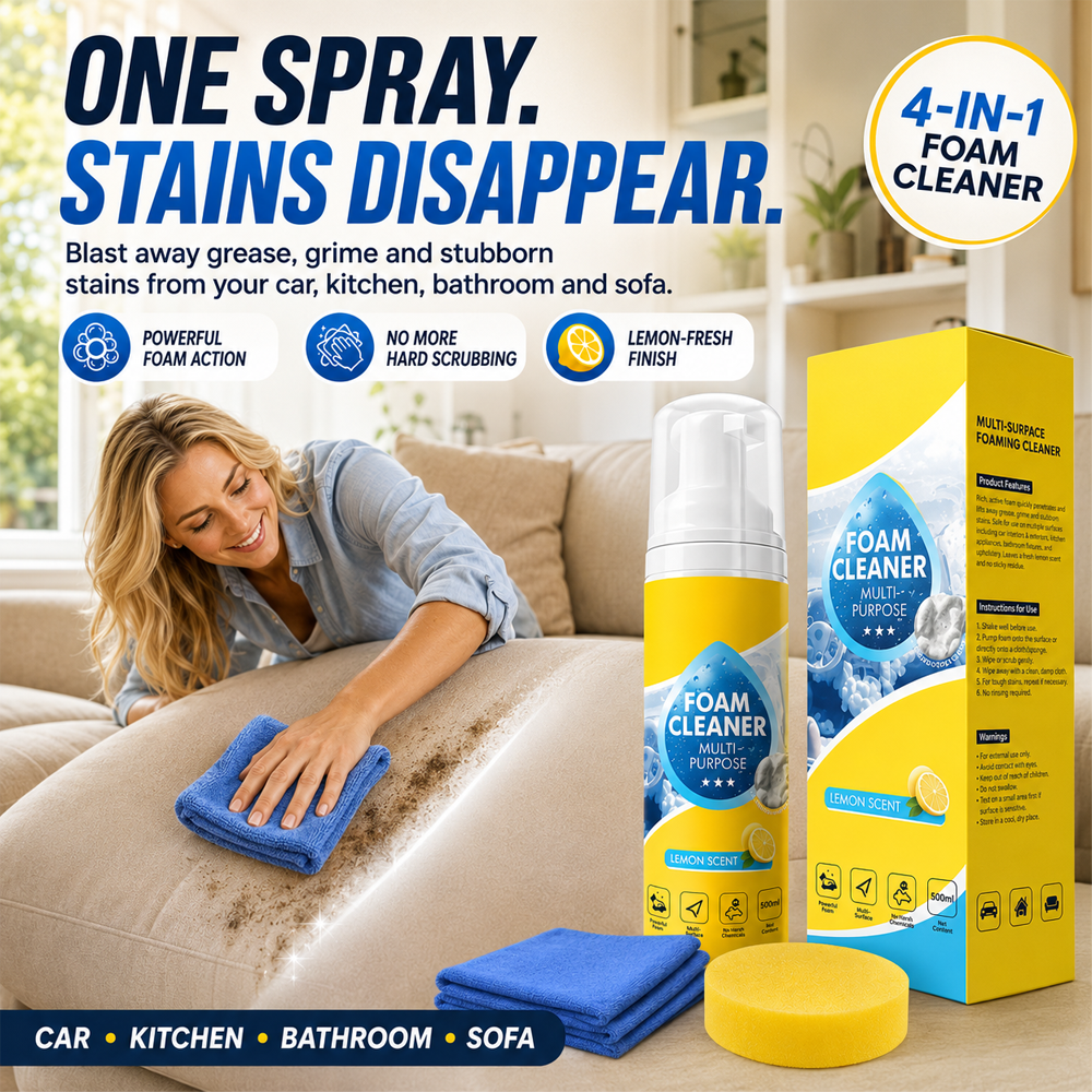 ⏳ FINAL 24 HOURS · 75% OFF🔥4-in-1 Multi-Enzyme Foam Cleaner – Deep Clean Car, Kitchen, Bathroom & Sofa UPSELL