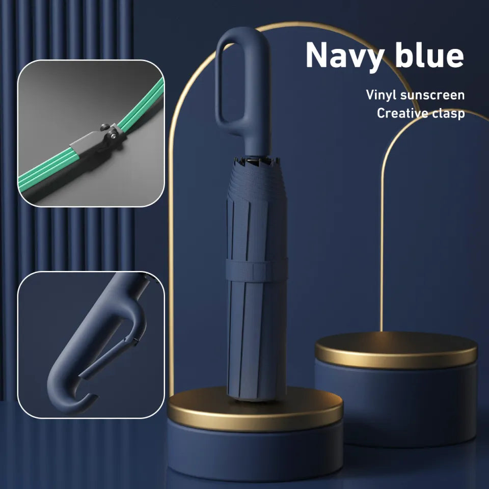 ☔ Automatic Open-Close Umbrella with Clip Handle