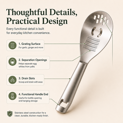 🥄 6-in-1 Kitchen Spoon – Prep With Less Clutter