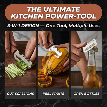 🔥💕LAST DAY 50% OFF ✨3-in-1 Stainless Steel Vegetable Peeler with Wooden Handle & Bottle Opener