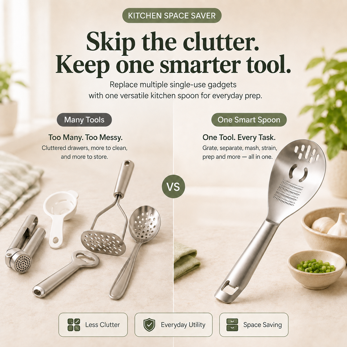 🥄 6-in-1 Kitchen Spoon – Prep With Less Clutter