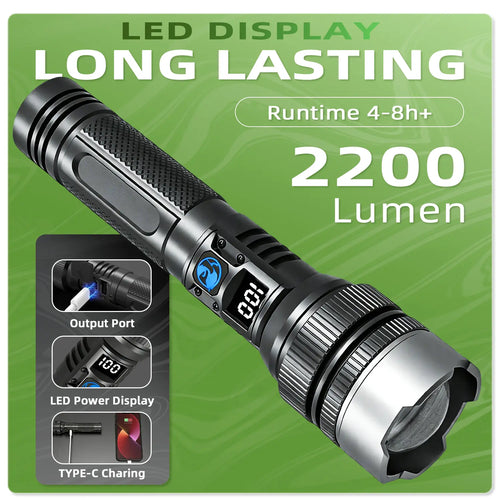 🔦2-in-1 Rechargeable Flashlight & Emergency Power Bank