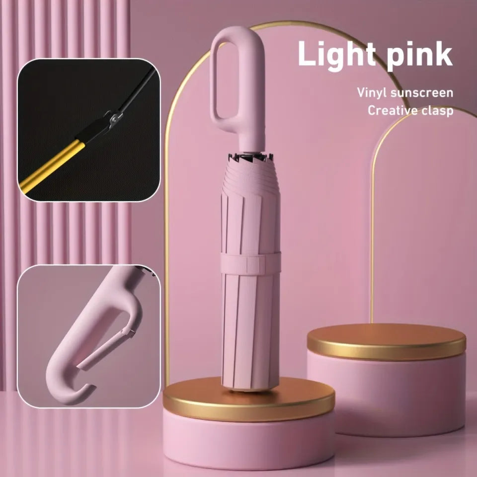 ☔ Automatic Open-Close Umbrella with Clip Handle
