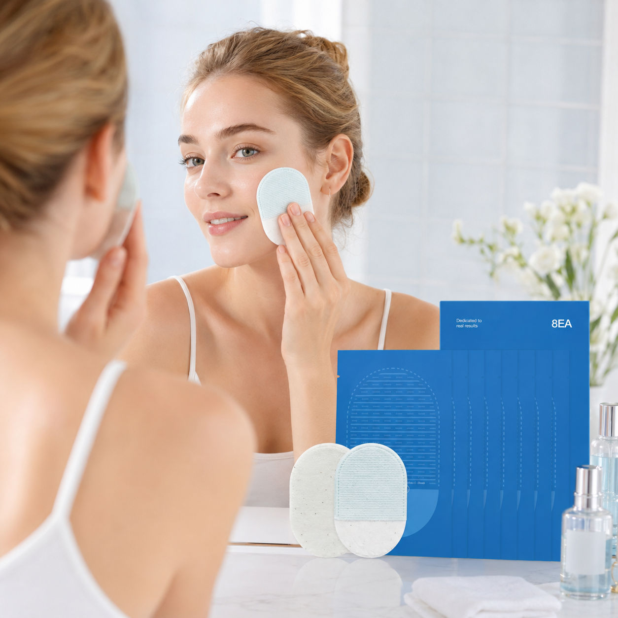 ✨ Double-Sided Face & Body Exfoliating Pads – 8 Per Pack