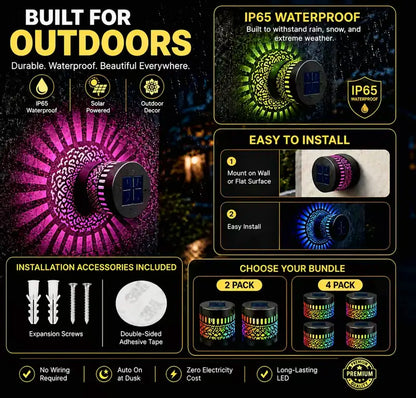 🏡☀️Seven-Color Changing Solar Mandala Projection Wall Light