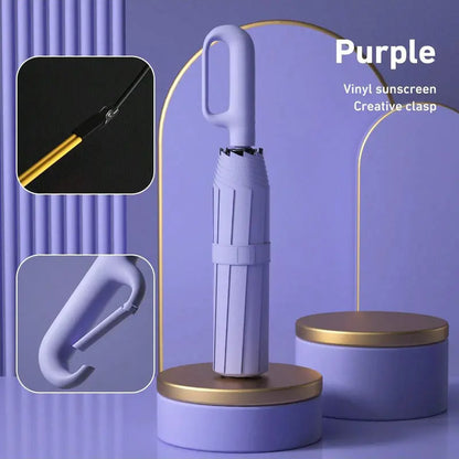 ☔ Automatic Open-Close Umbrella with Clip Handle