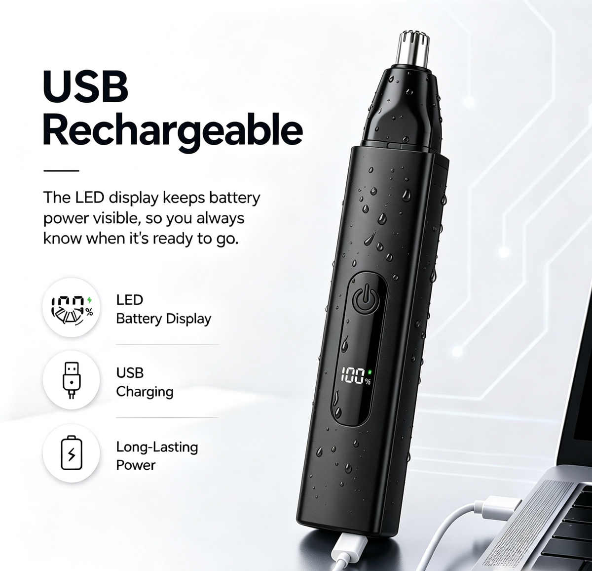 ✂️Orodira® Rechargeable LED Nose Ear & Facial Hair Trimmer