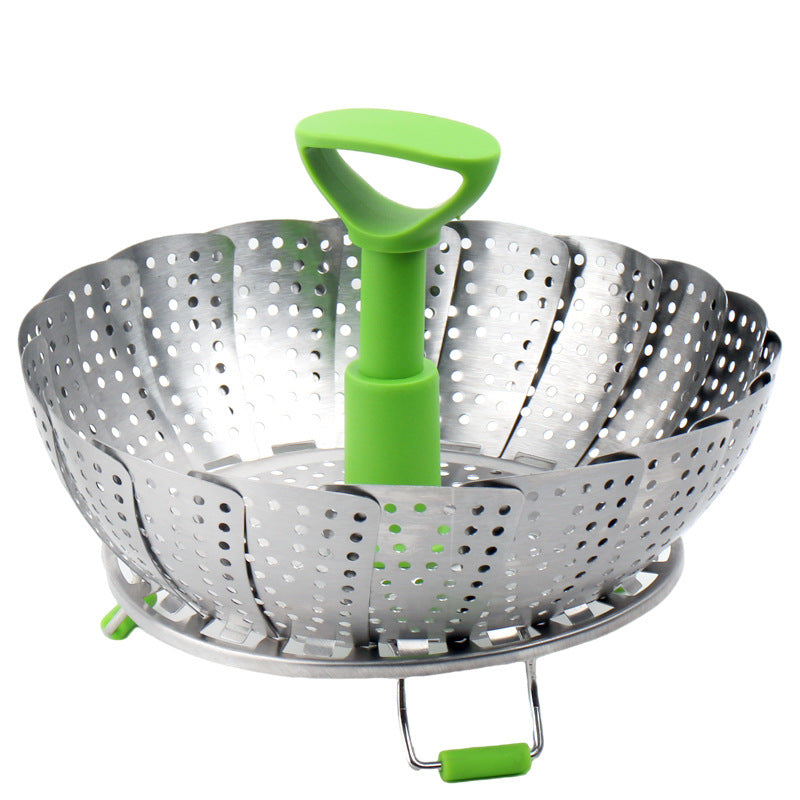 🥦 Expandable Stainless Steel Steamer Basket – Fits More Pots