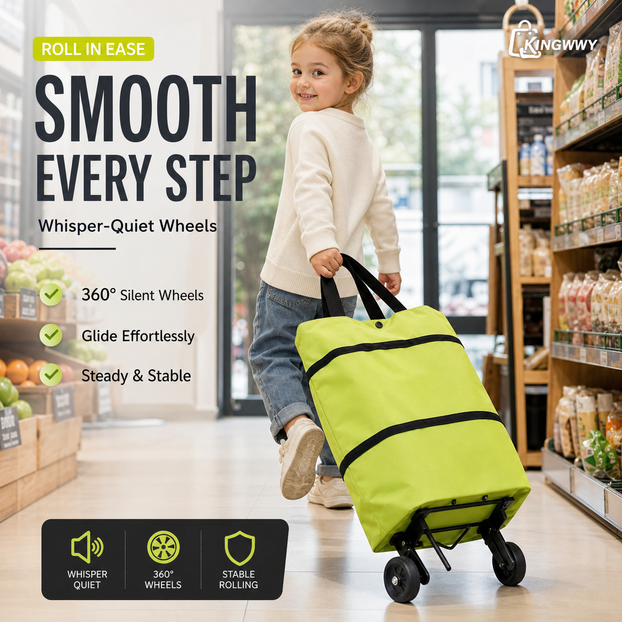 Orodira®🛒 Foldable 2-in-1 Rolling Shopping Bag UPSELL