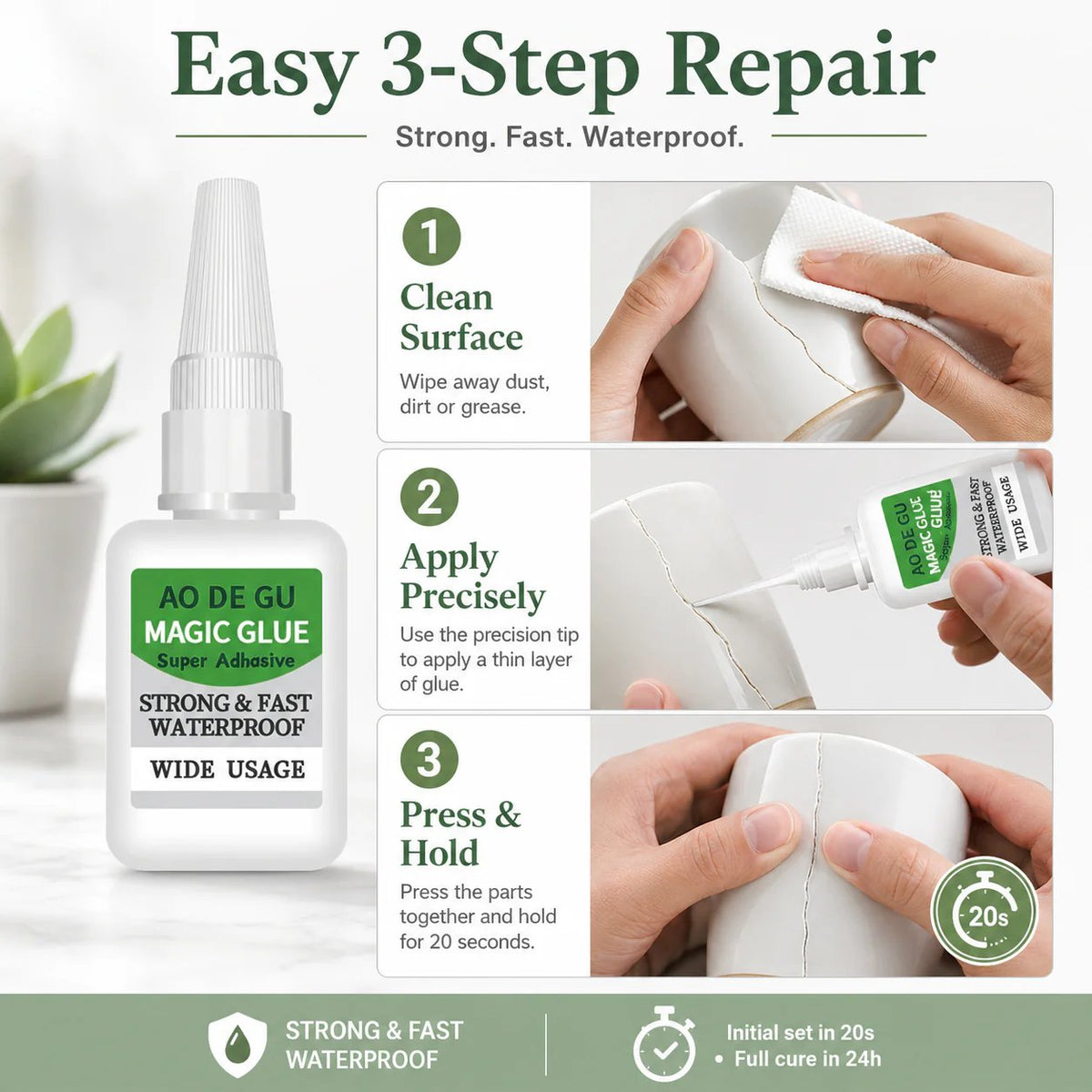 ⚡ Fast-Setting Super Glue Kit – 4 × 20mL Per Set