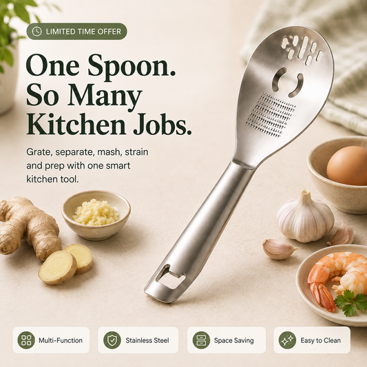 🥄 6-in-1 Kitchen Spoon – Prep With Less Clutter