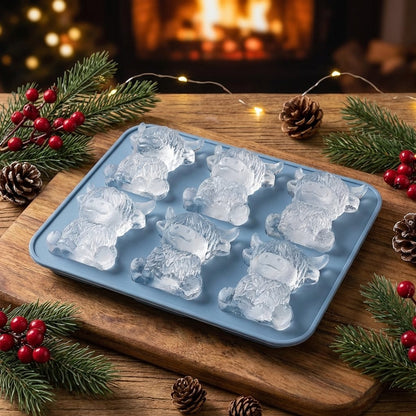 Orodira®🐮Mini Highland Cow Ice Cube & Dessert Mold🍪Cute 3D Ice for Drinks, Parties & Gifts💕