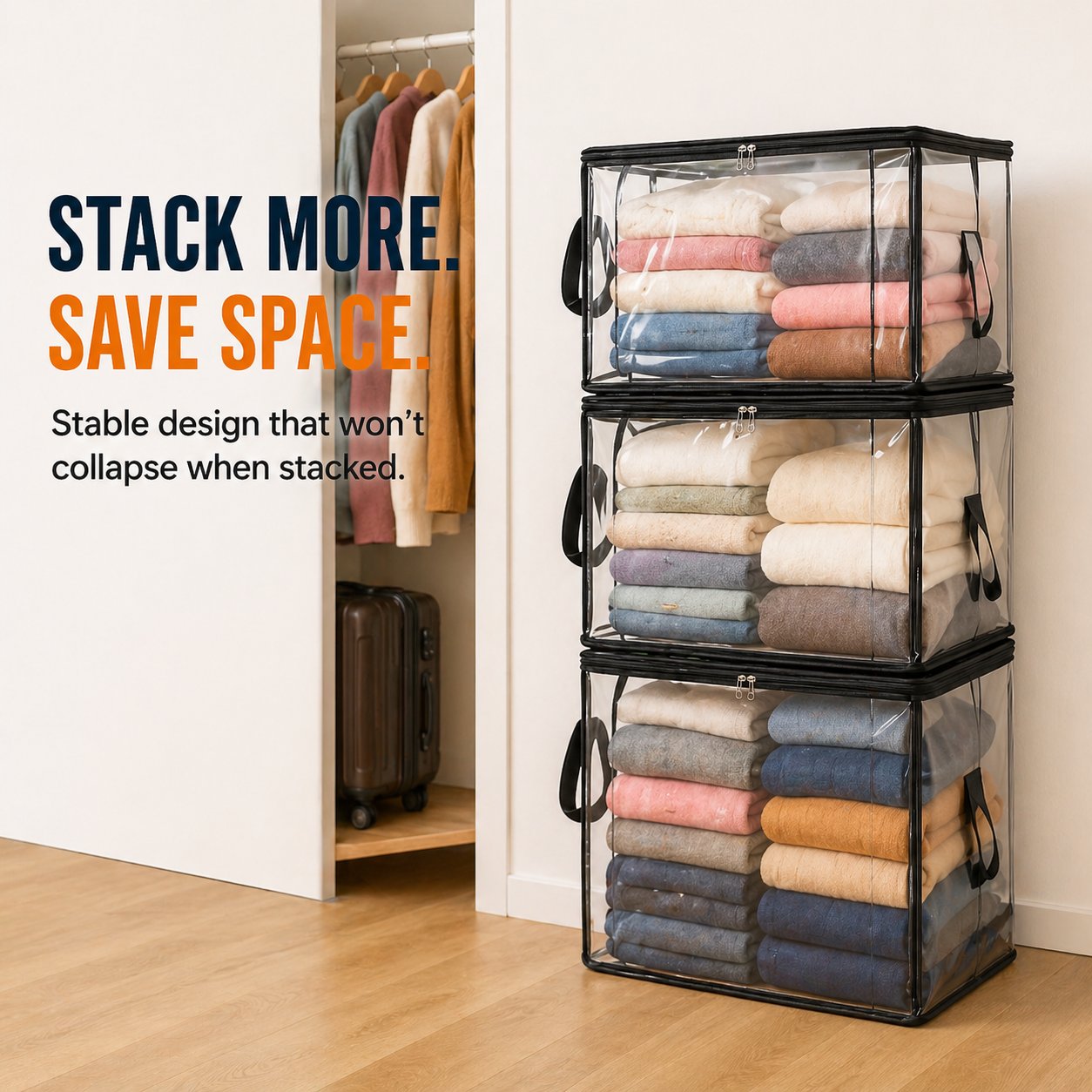 🎁💞LAST DAY 50% OFF ✨📦Orodira®Large Heavy-Duty Thick Plastic Clear Storage