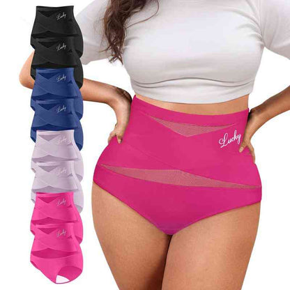 🌸Plus-Size High-Waist Cross Tummy Control Panties