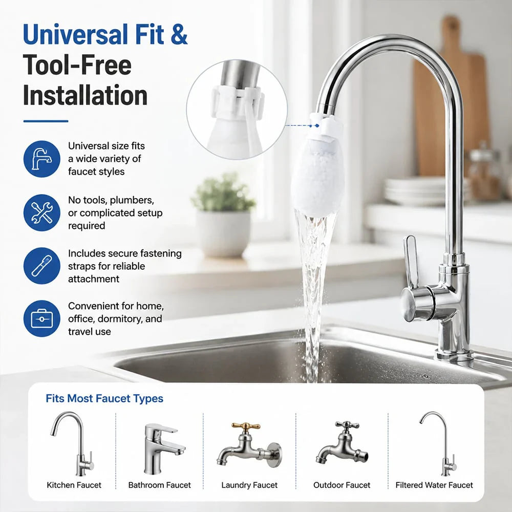 Orodira® Universal Faucet Filter Bag Effective filtration for tap water and spring water, removes rust and various impurities