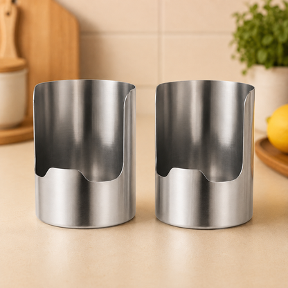 🍴 Stainless Steel Utensil Organizer with Drain Notch