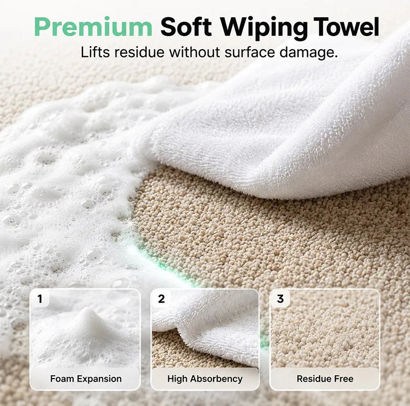 ⏳ FINAL 24 HOURS · 50% OFF🫧 Waterless Carpet Foam Stain Remover with Towel