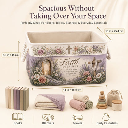 ✝️ Faith-Inspired Foldable Storage Basket – 3 Scripture Designs