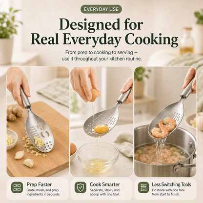 🥄 6-in-1 Kitchen Spoon – Prep With Less Clutter