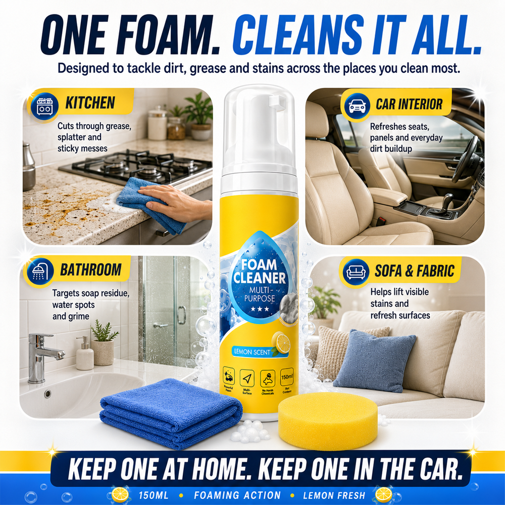 ⏳ FINAL 24 HOURS · 75% OFF🔥4-in-1 Multi-Enzyme Foam Cleaner – Deep Clean Car, Kitchen, Bathroom & Sofa UPSELL