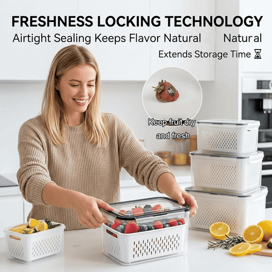💷Food Saver Fridge Containers – See Your Fresh Produce Before It Goes Bad