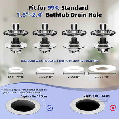 🛁🌟3-in-1 Pop-Up Sink Stopper – Hair Catcher, Drain Protector & Water Stopper | Universal Chrome Fit