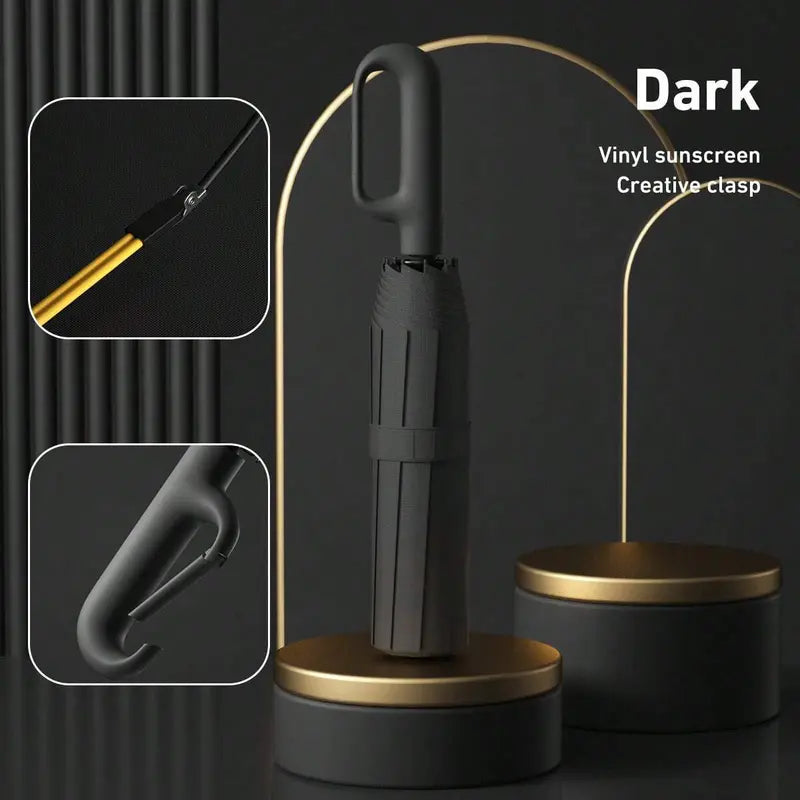 ☔ Automatic Open-Close Umbrella with Clip Handle