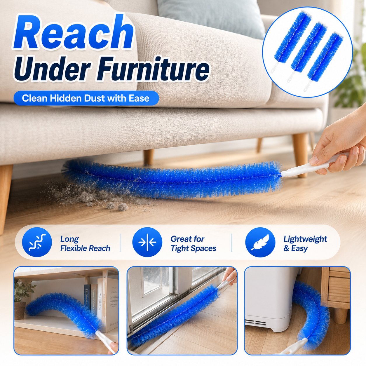 🧹 Bendable Dust Cleaning Brush – Reaches Every Corner