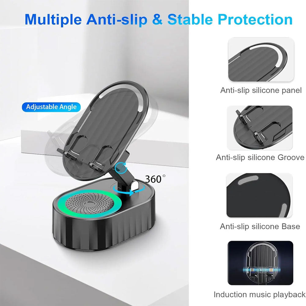 🔥Hot Sale 50% OFF🏆5-in-1 Wireless Speaker, Phone Holder & Ambient Light
