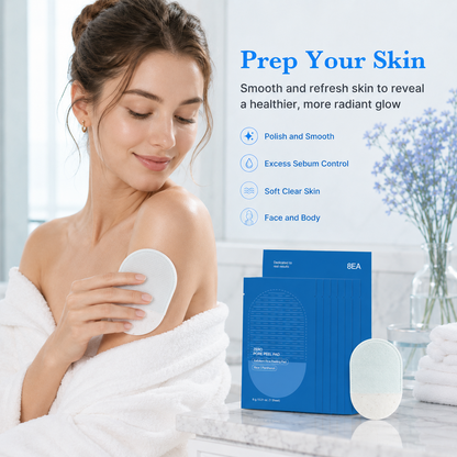 ✨ Double-Sided Face & Body Exfoliating Pads – 8 Per Pack