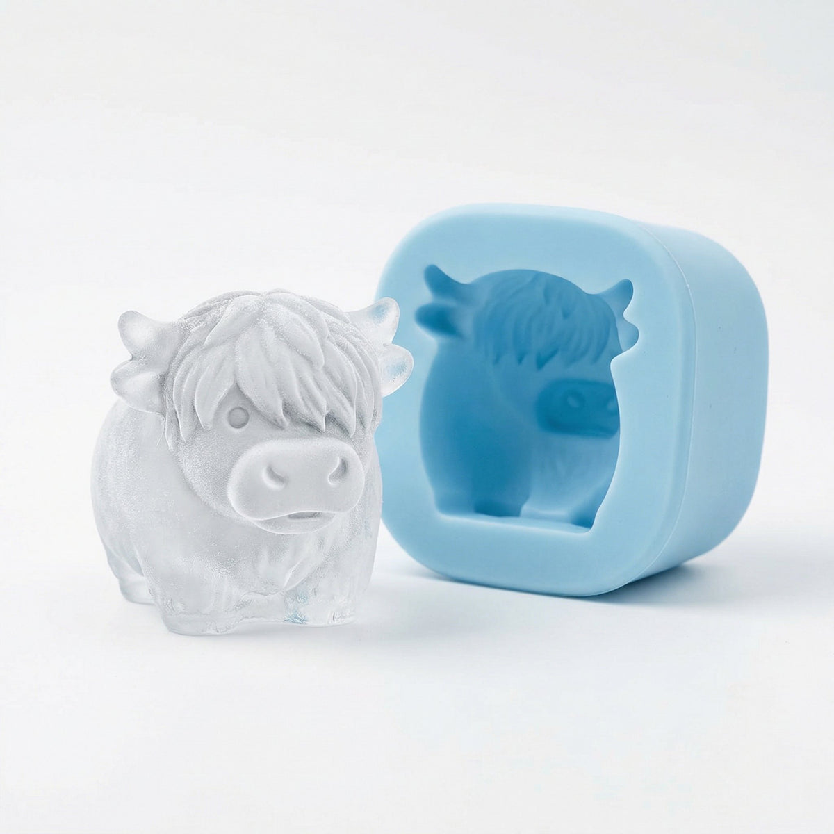 Orodira®🐮Mini Highland Cow Ice Cube & Dessert Mold🍪Cute 3D Ice for Drinks, Parties & Gifts💕