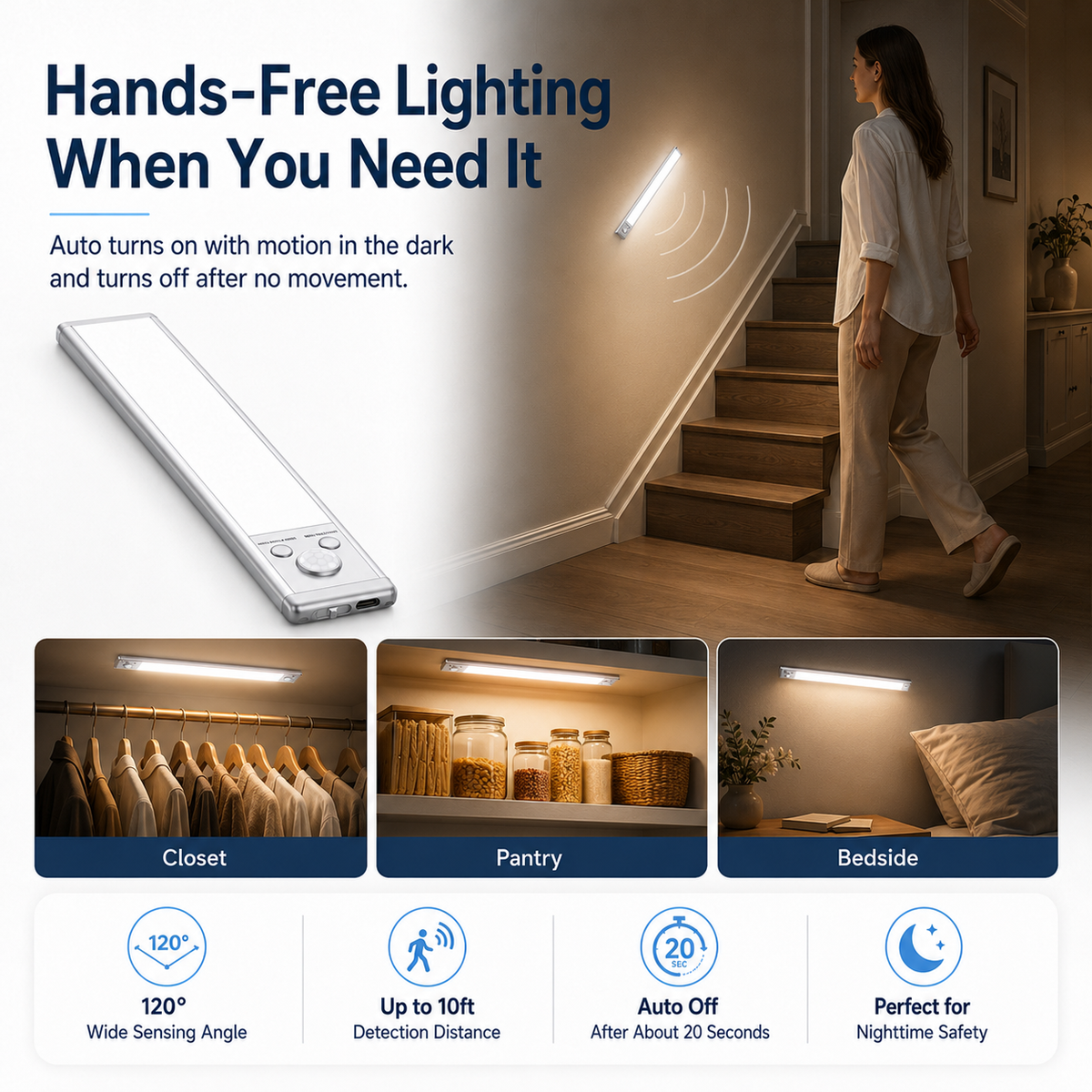 ⏳ FINAL 24 HOURS · 50% OFF💡 Motion Sensor Cabinet Light – No Wiring Needed