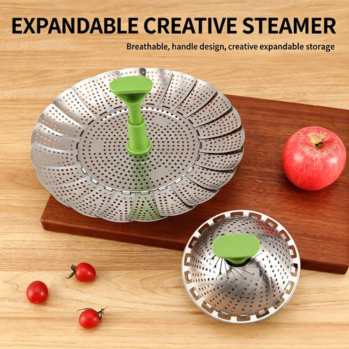 🥦 Expandable Stainless Steel Steamer Basket – Fits More Pots