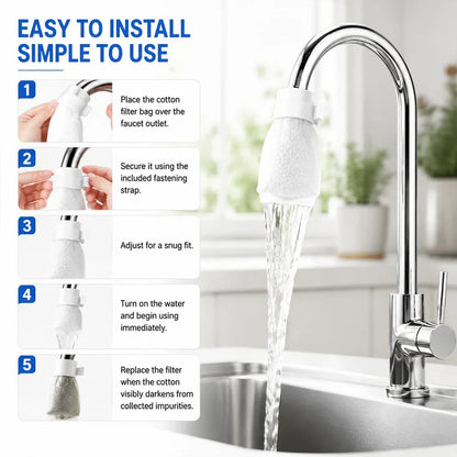 Orodira® Universal Faucet Filter Bag Effective filtration for tap water and spring water, removes rust and various impurities