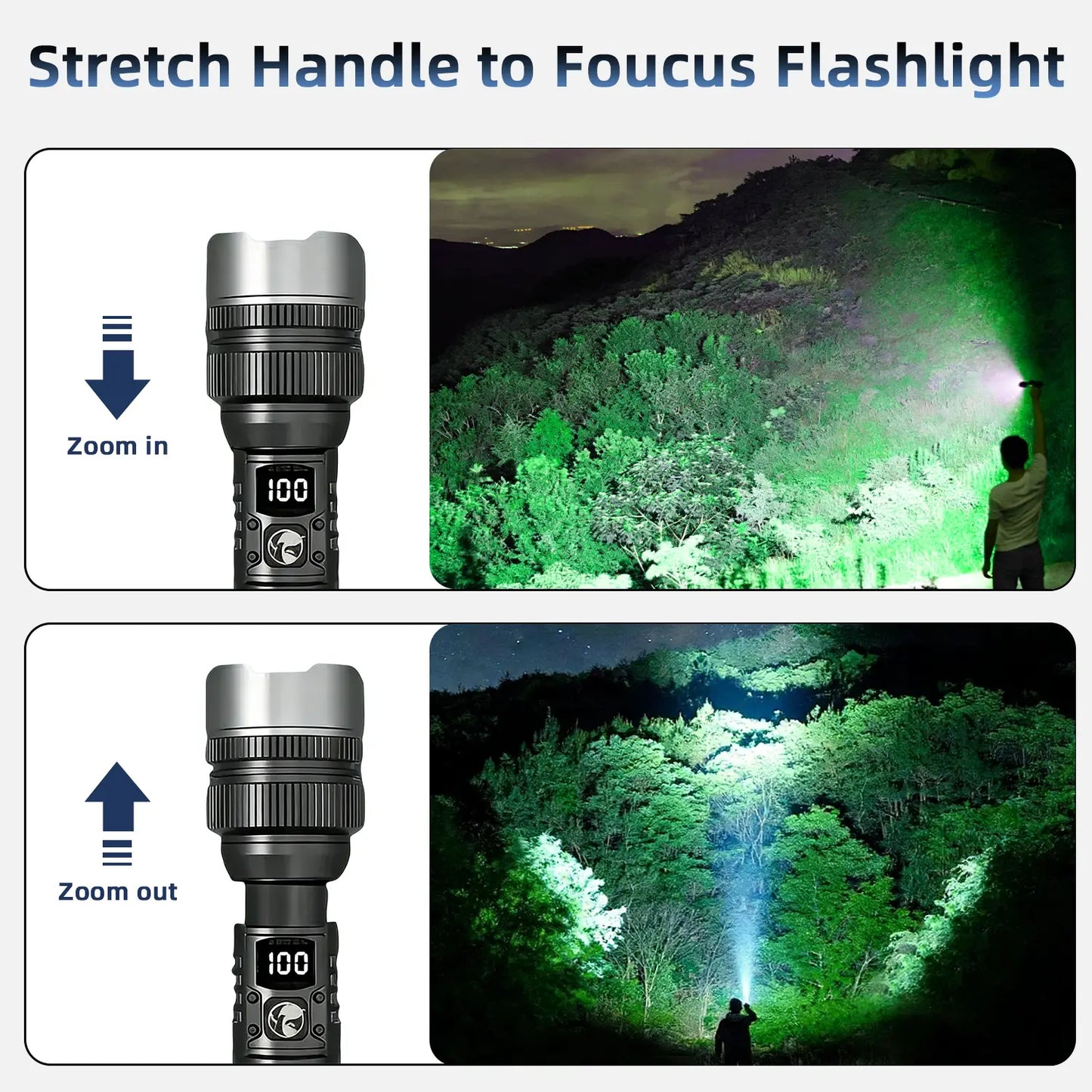 🔦2-in-1 Rechargeable Flashlight & Emergency Power Bank