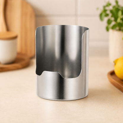 🍴 Stainless Steel Utensil Organizer with Drain Notch