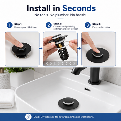 🔥The Ultimate 3-in-1 Pop-Up Sink Strainer