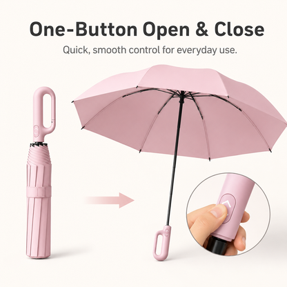 ☔ Automatic Open-Close Umbrella with Clip Handle