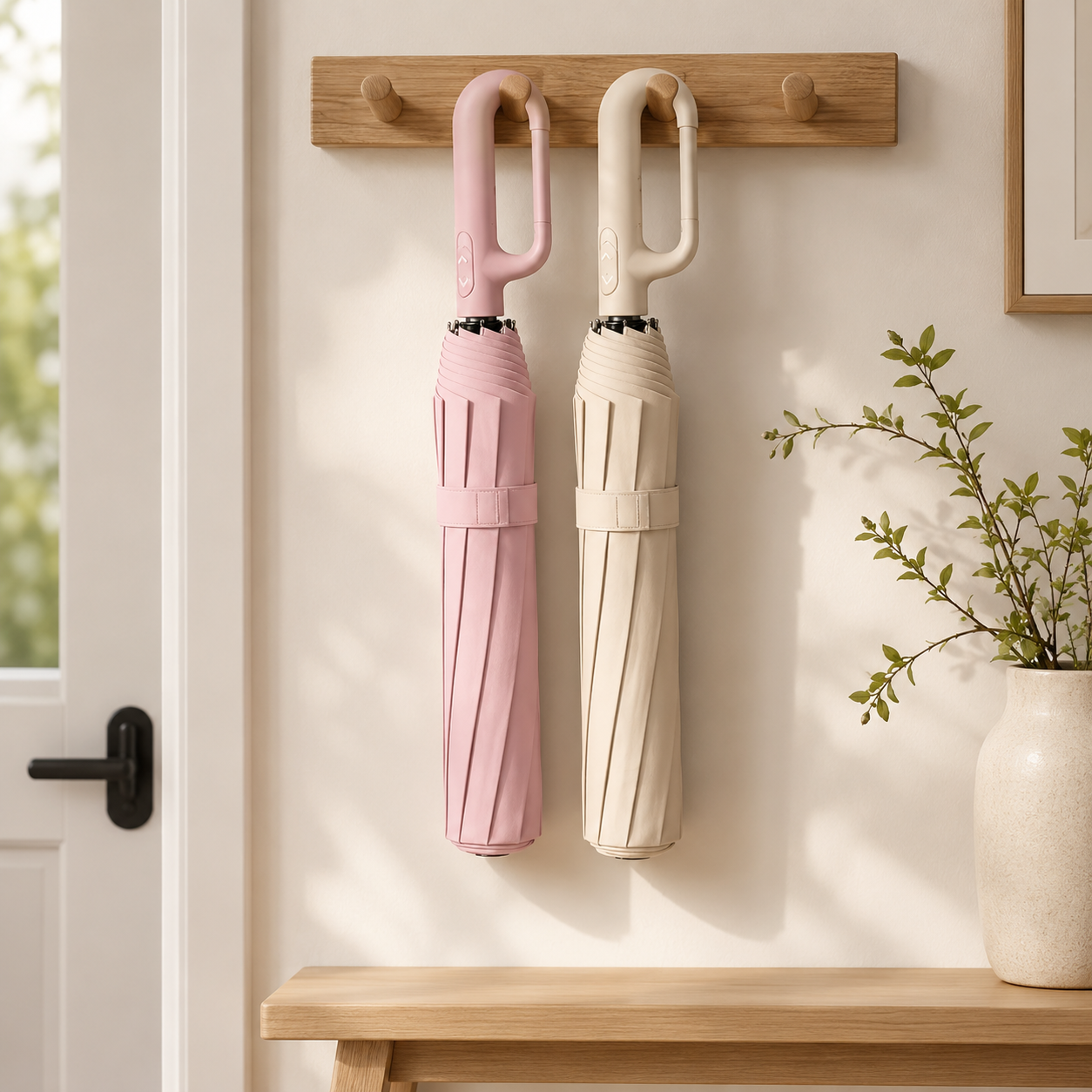 ☔ Automatic Open-Close Umbrella with Clip Handle