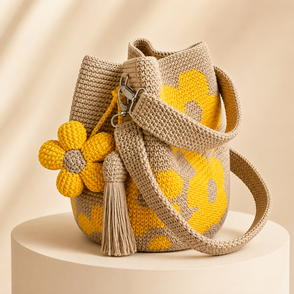 Orodira® Handwoven Flower Bucket Bag
