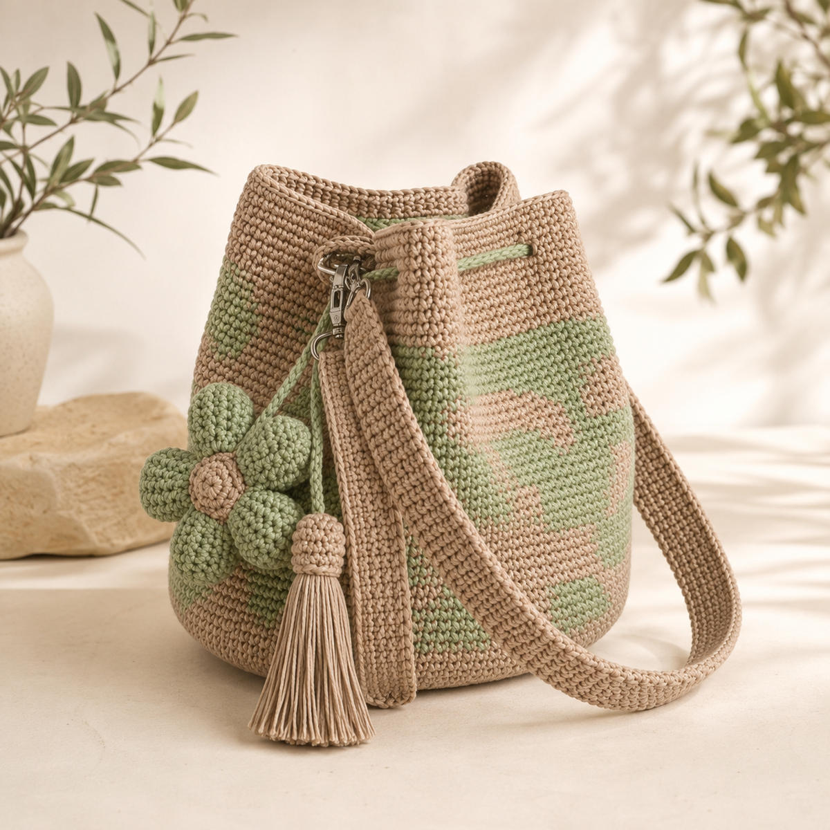 Orodira® Handwoven Flower Bucket Bag