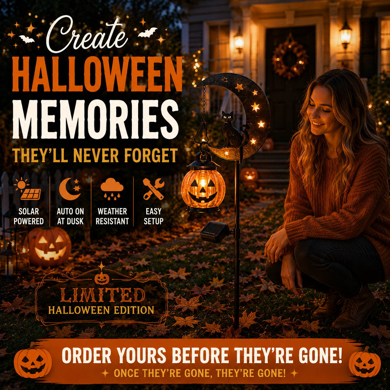 Orodira® 🎃 Halloween Early Bird Sale | 75% OFF Pumpkin Moon Garden Stake Light